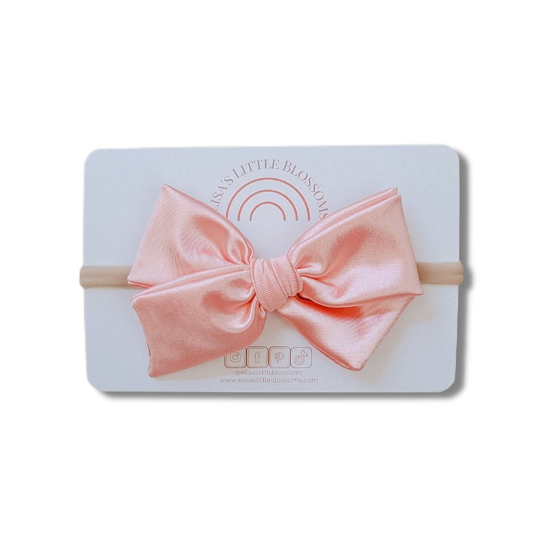 Handtied Satin Bow // BLUSH Handtied Bows Elisa's Little Blossoms 
