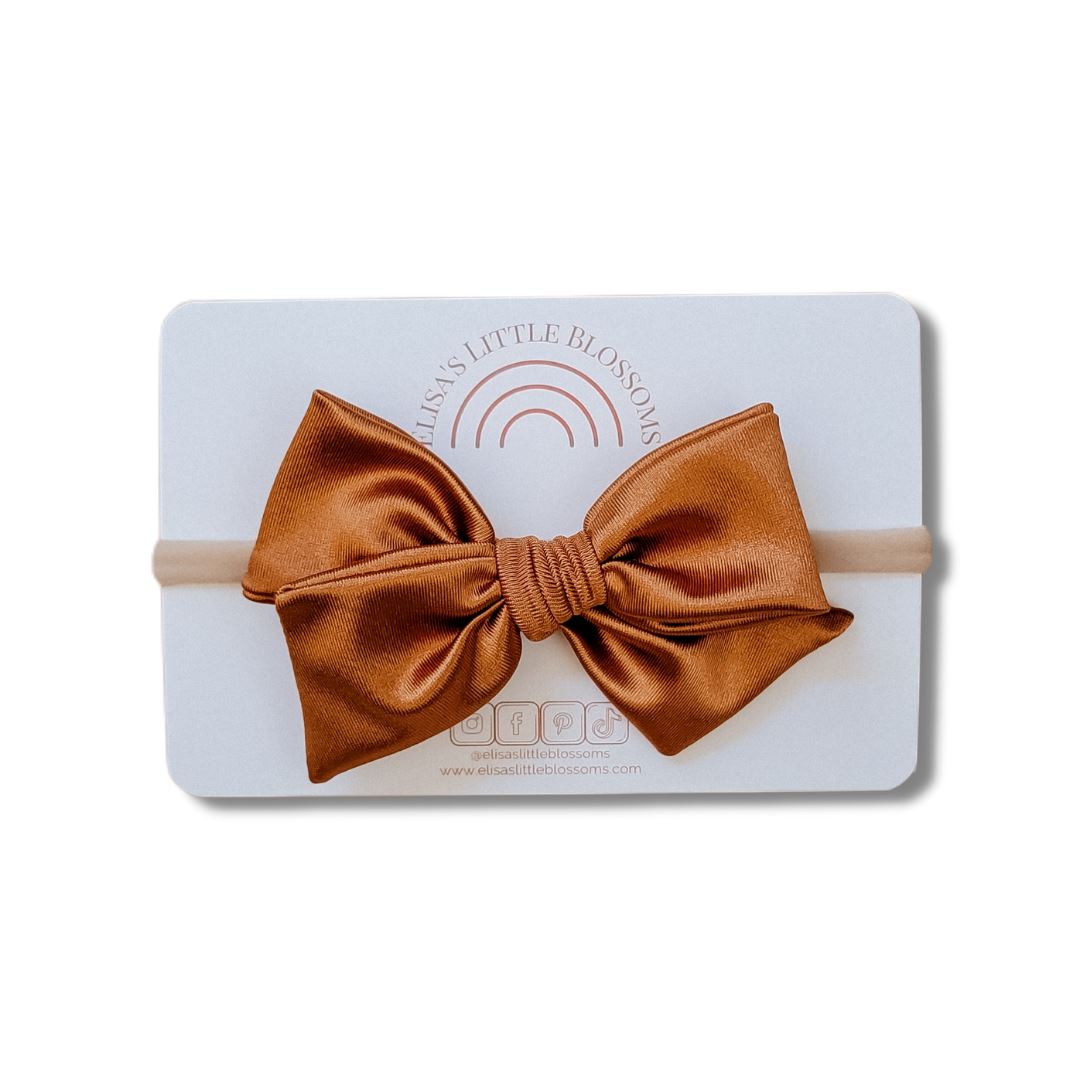 Handtied Satin Bow // COPPER Handtied Bows Elisa's Little Blossoms 