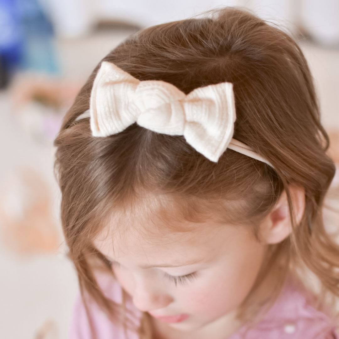 Knot Single Bow // Spring Staples // CREAM Knot Bows Elisa's Little Blossoms