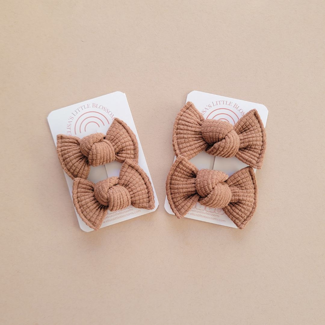 Knot Pigtail Set // Maple Organic Waffle Pigtail Sets Elisa's Little Blossoms - Pigtail Sets
