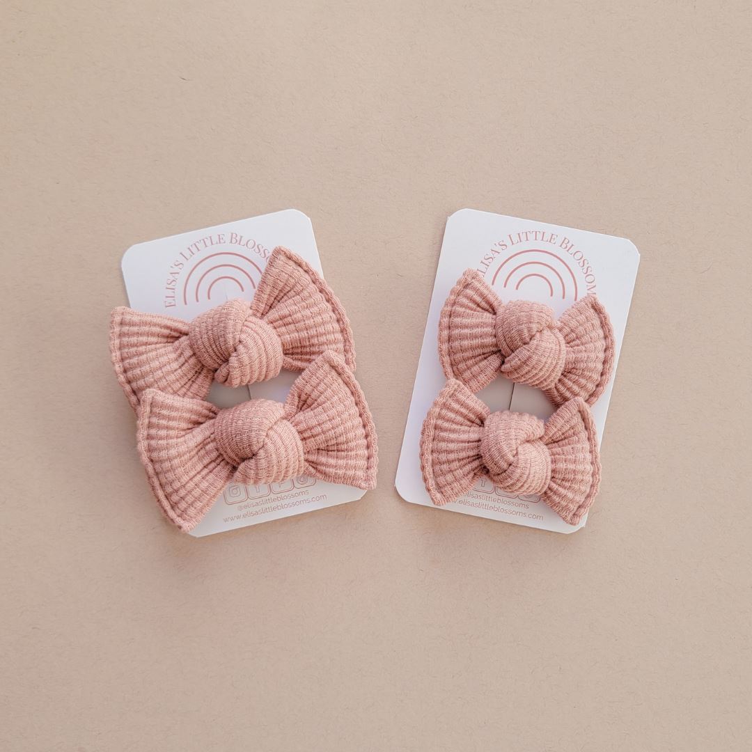 Knot Pigtail Set // Roseclay Organic Waffle Pigtail Sets Elisa's Little Blossoms - Pigtail Sets 