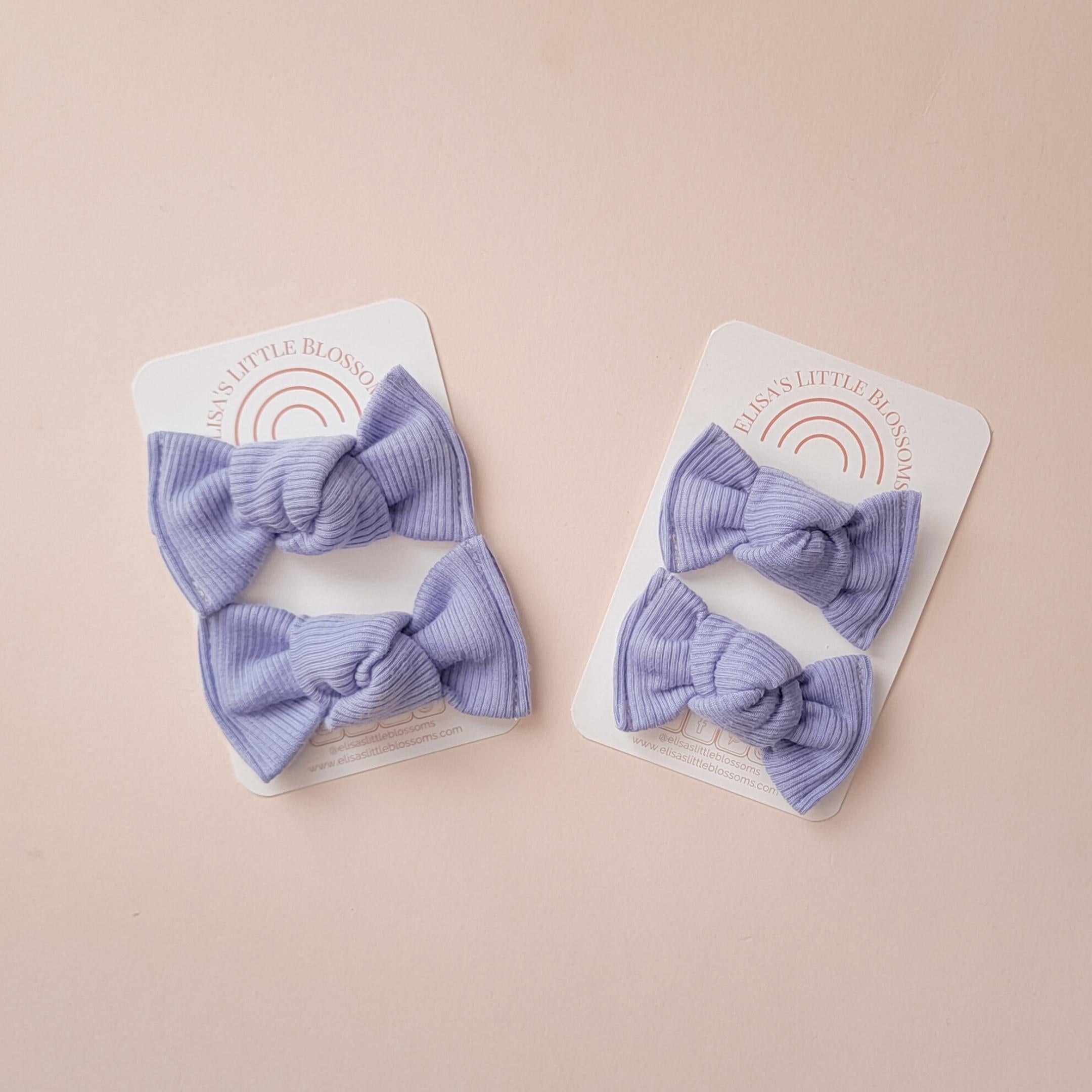 Knot Pigtail Set // Very Peri Ribbed Pigtails Pigtail Sets Elisa's Little Blossoms - Pigtail Sets