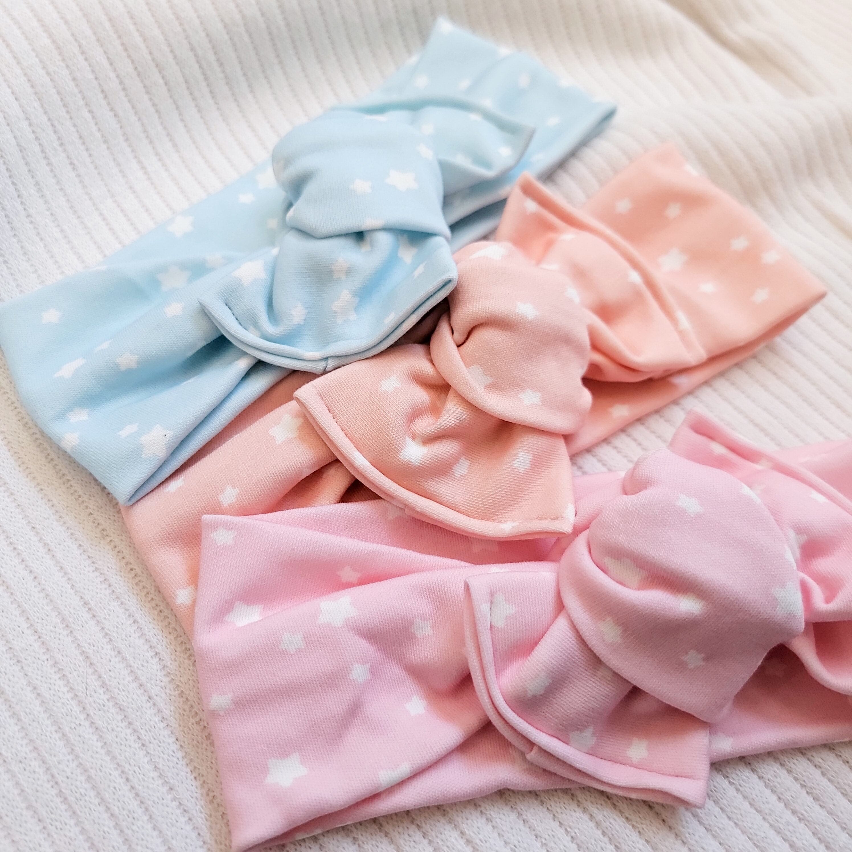 Oh My Stars in Peach // Tie-on Headwrap Tie-on Headwraps RTS Elisa's Little Blossoms - Headwraps
