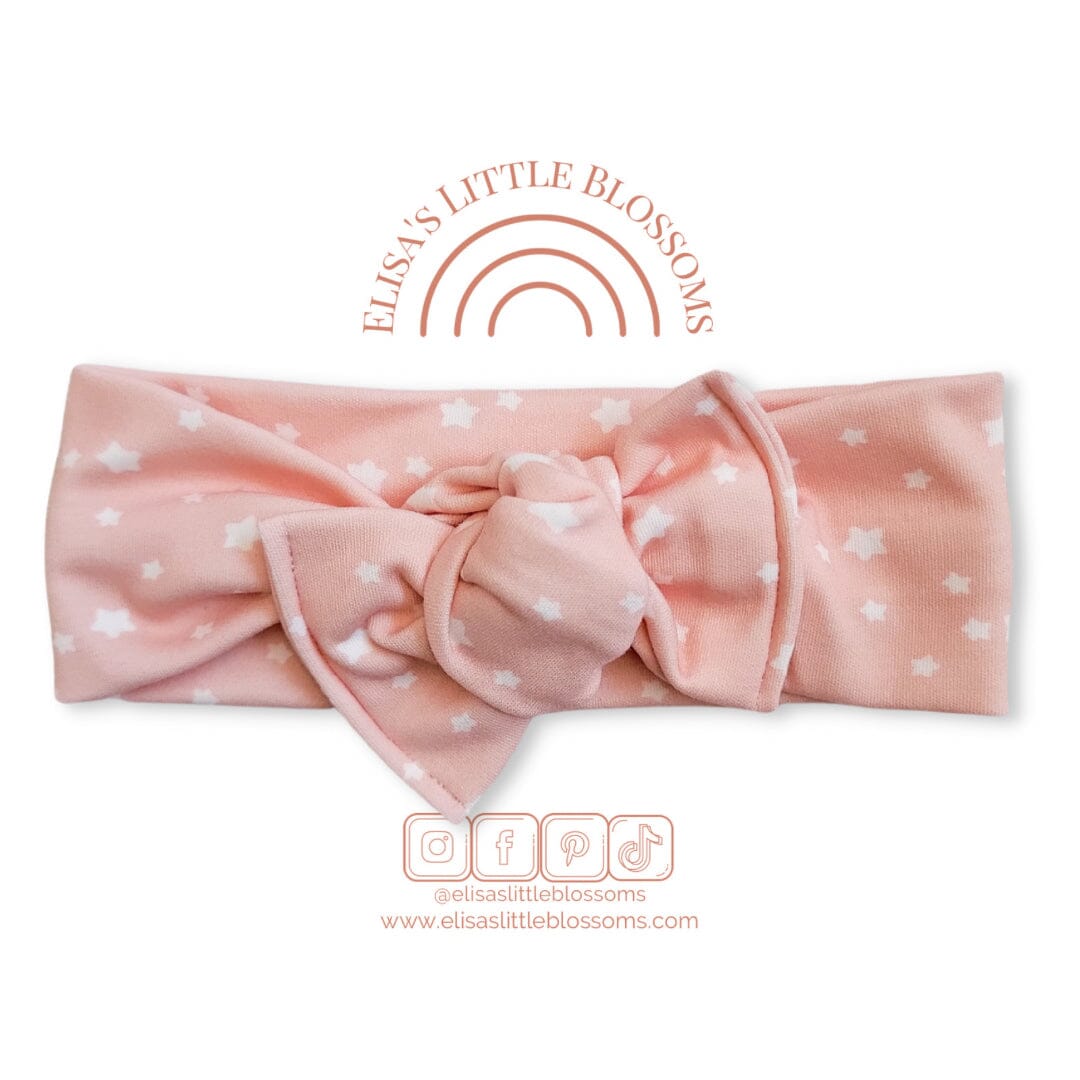 Oh My Stars in Peach // Tie-on Headwrap Tie-on Headwraps RTS Elisa's Little Blossoms - Headwraps 