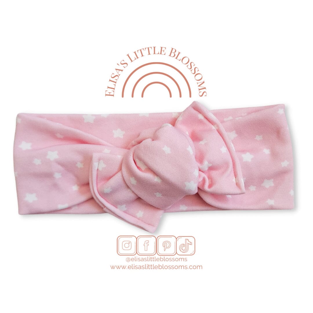Oh My Stars in Pink // Tie-on Headwrap Tie-on Headwraps RTS Elisa's Little Blossoms - Headwraps