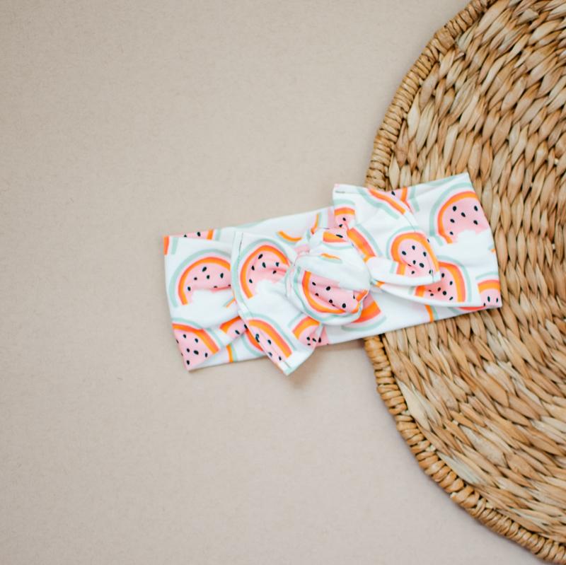 Rainbow Melon // Tie-on Headwrap Tie-on Headwraps RTS Elisa's Little Blossoms - Headwraps