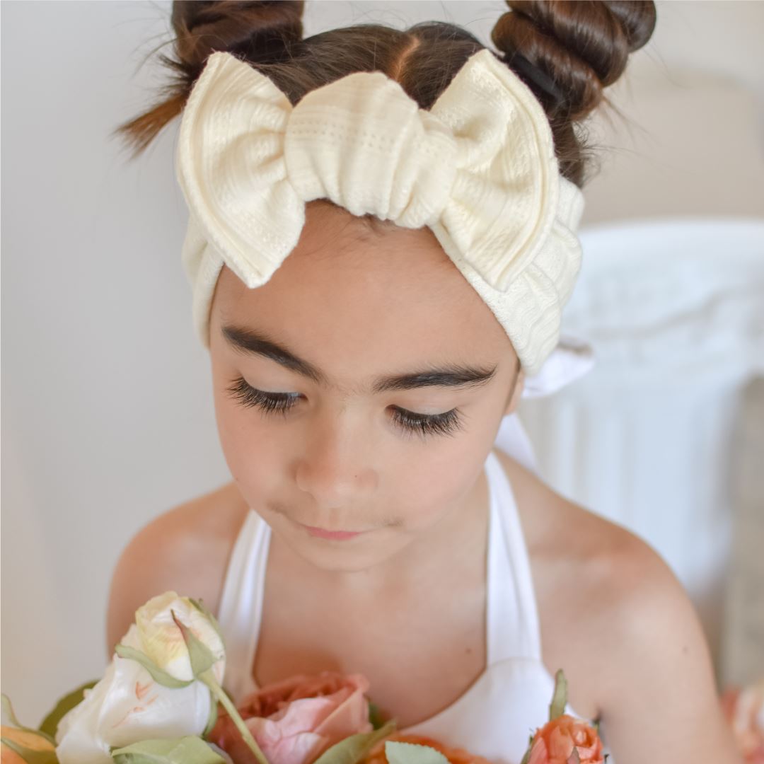 Tie-on Headwrap // Spring Staples // CREAM Tie-on Headwraps Elisa's Little Blossoms - Headwraps 