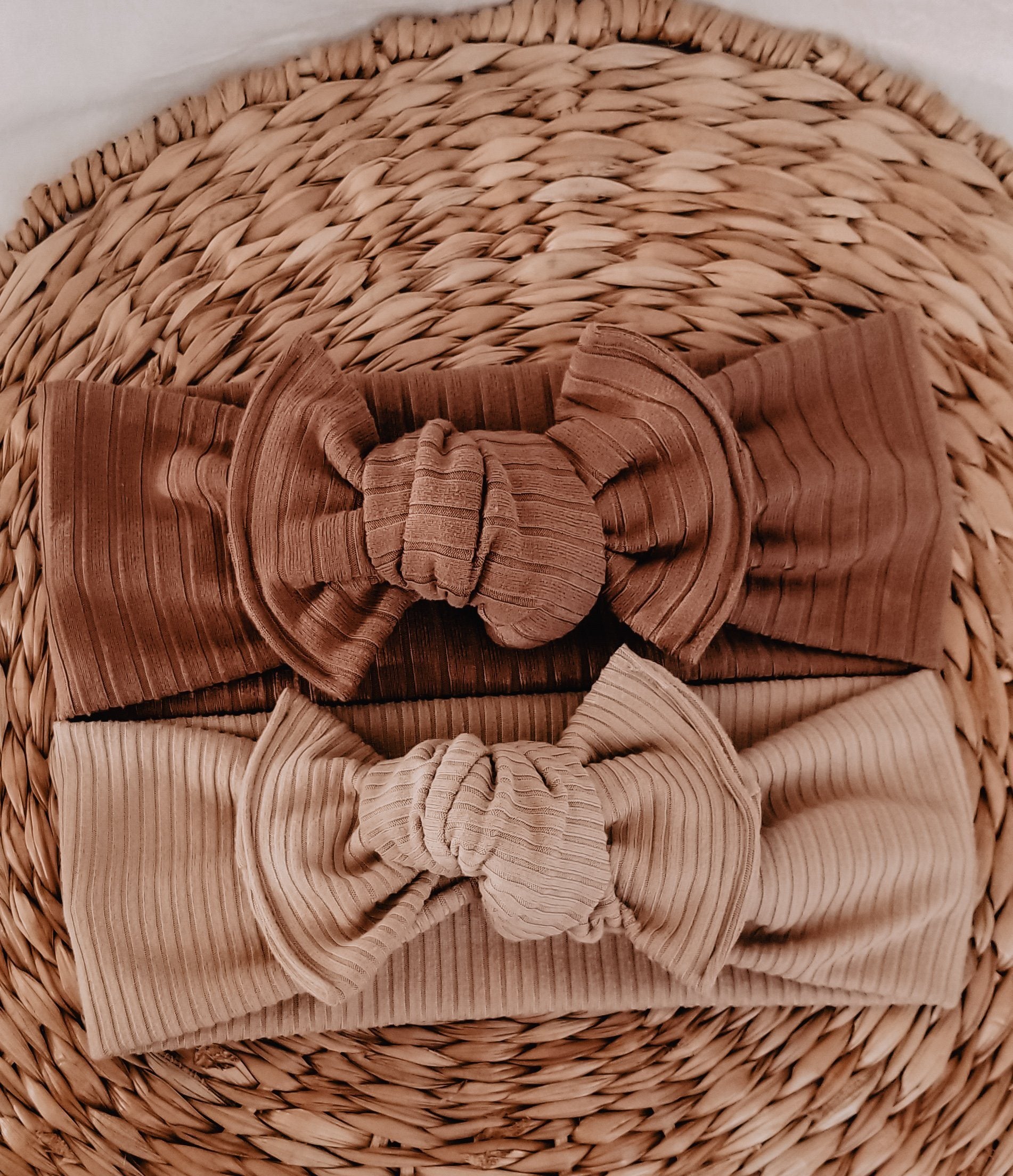 Caffe Mocha Brushed Ribbed // Tie-on Headwrap Tie-on Headwraps Elisa's Little Blossoms - Headwraps 