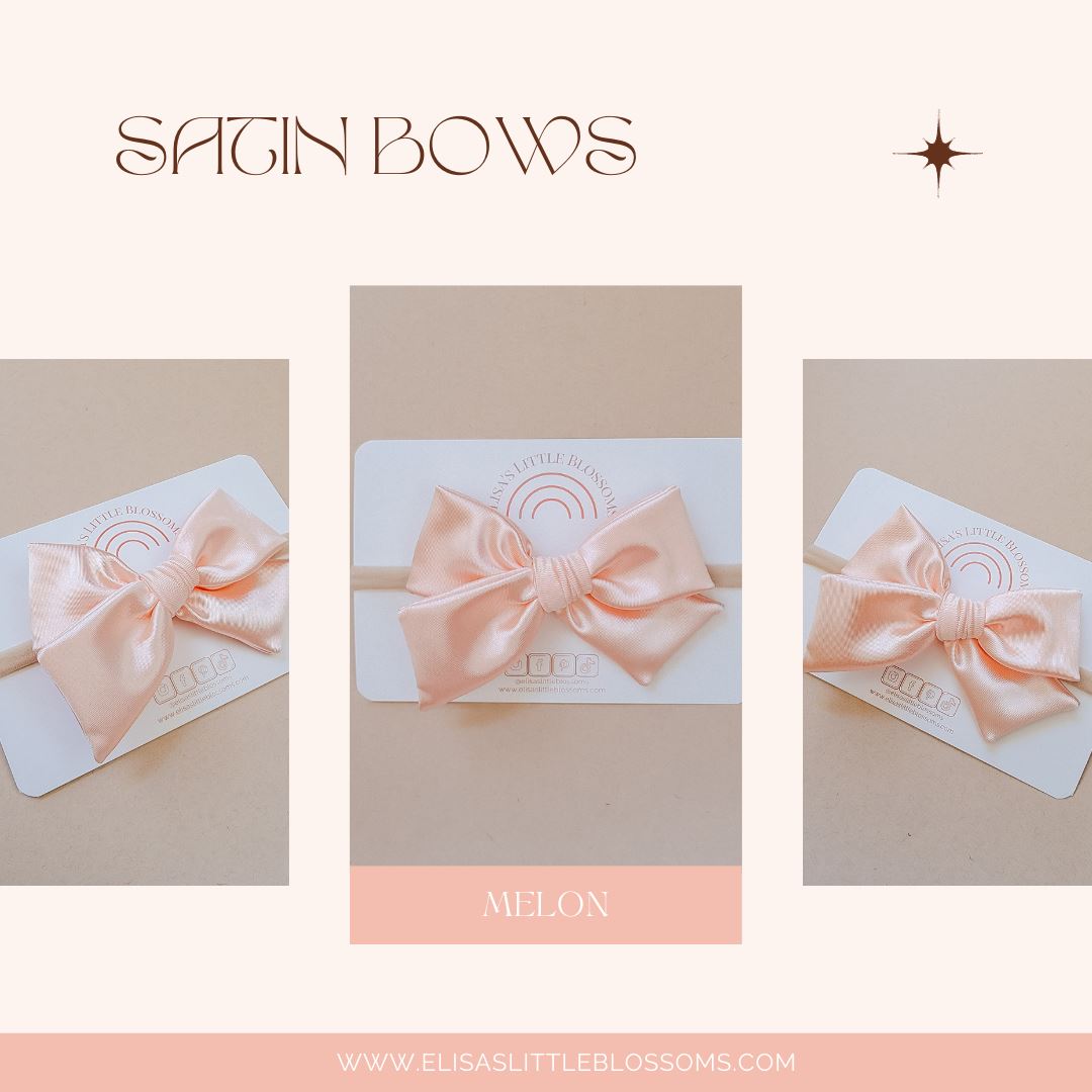 Handtied Satin Bow // MELON Handtied Bows Elisa's Little Blossoms 
