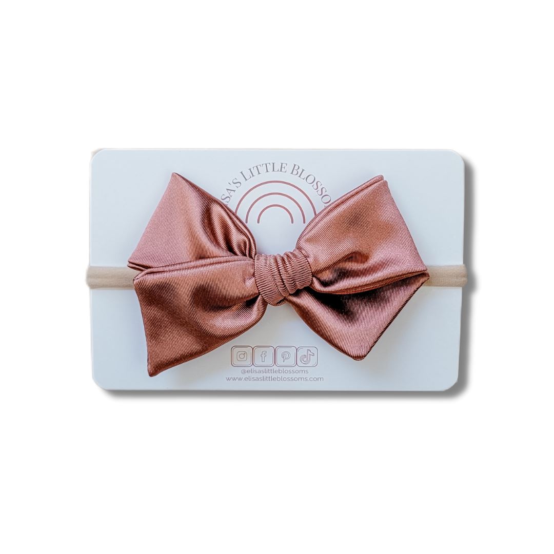 Handtied Satin Bow // NEW MAUVE Handtied Bows Elisa's Little Blossoms 