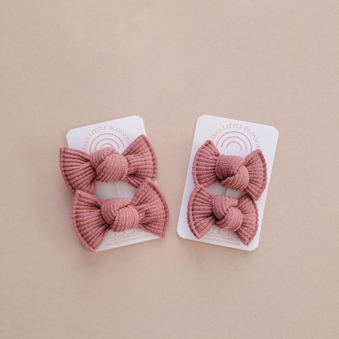 Knot Pigtail Set // Fig Organic Waffle Pigtail Sets Elisa's Little Blossoms - Pigtail Sets 