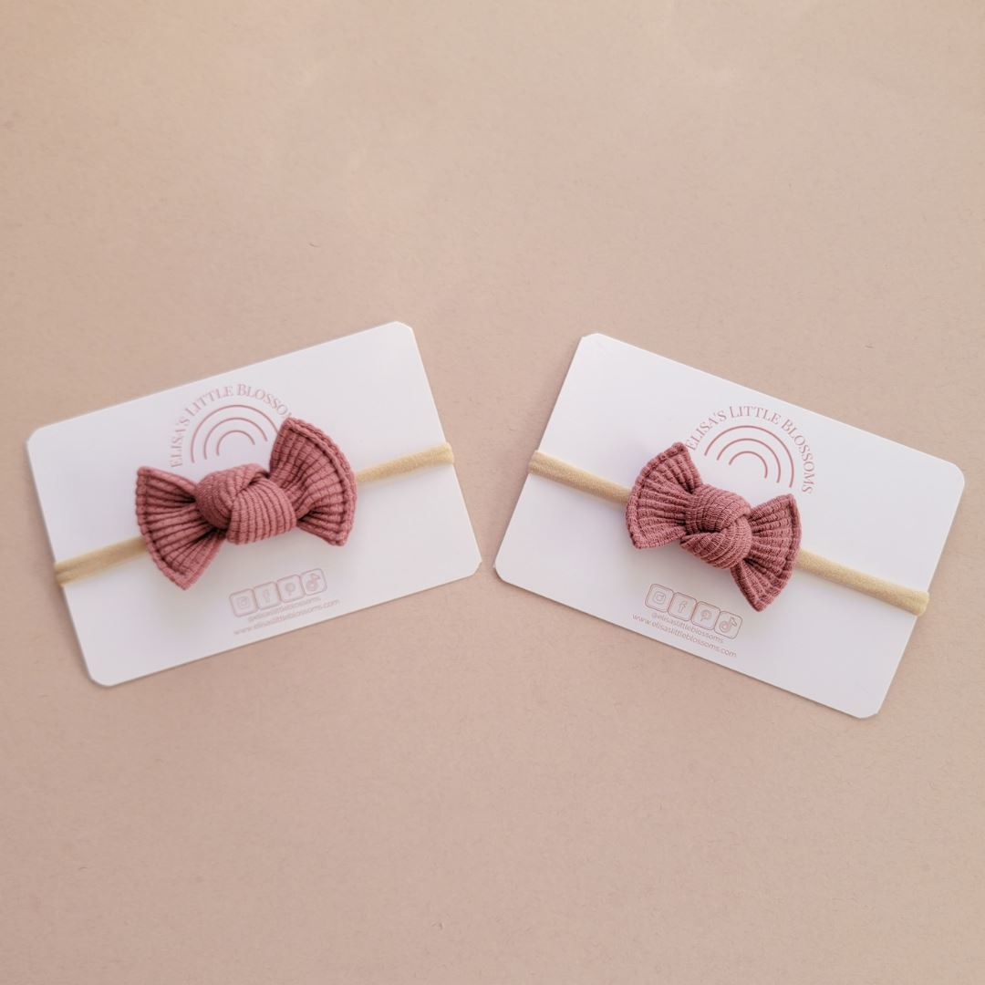 Knot Single Bow // Fig Organic Waffle Knot Bows Elisa's Little Blossoms 