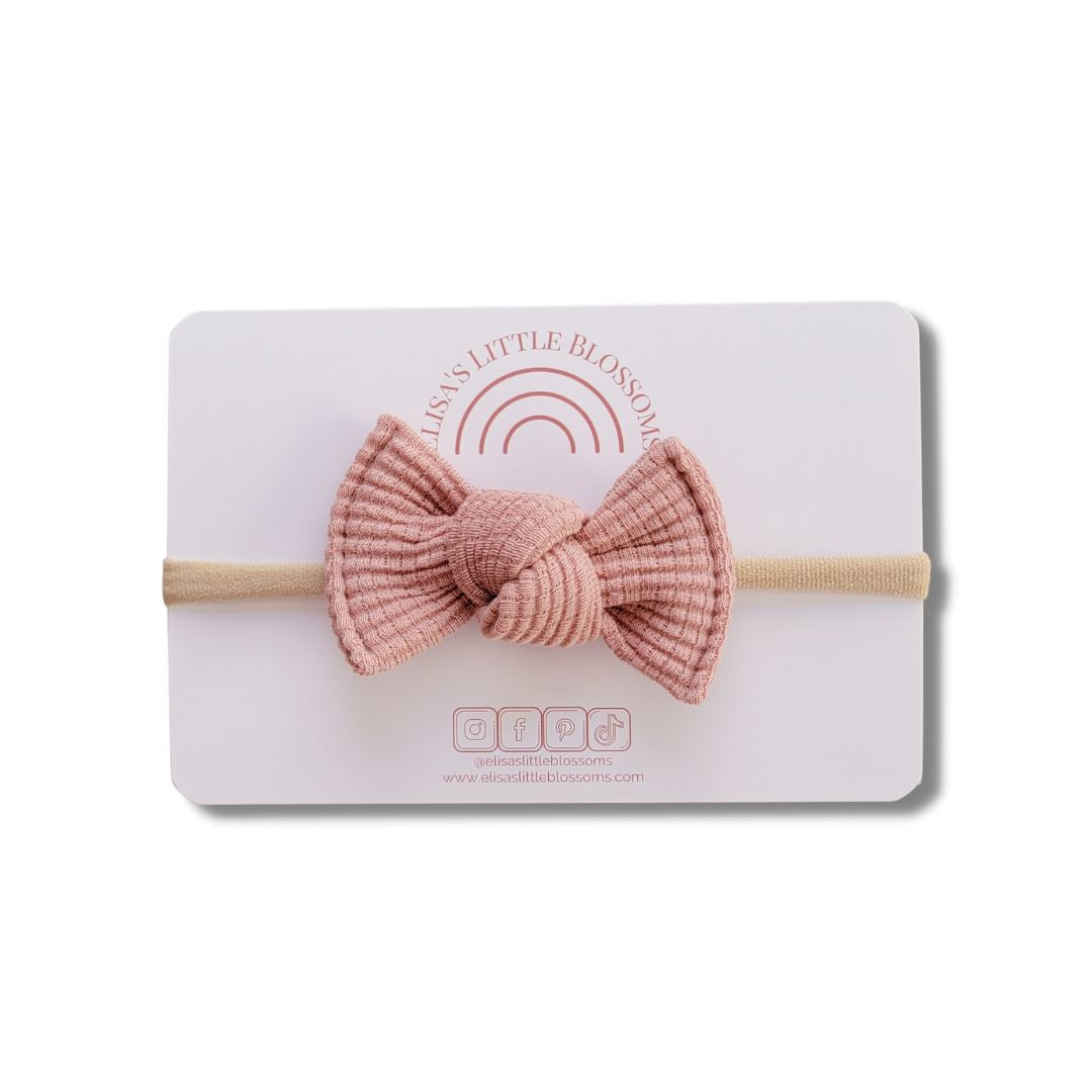 Knot Single Bow // Roseclay Organic Waffle Knot Bows Elisa's Little Blossoms Classic (2.5") 