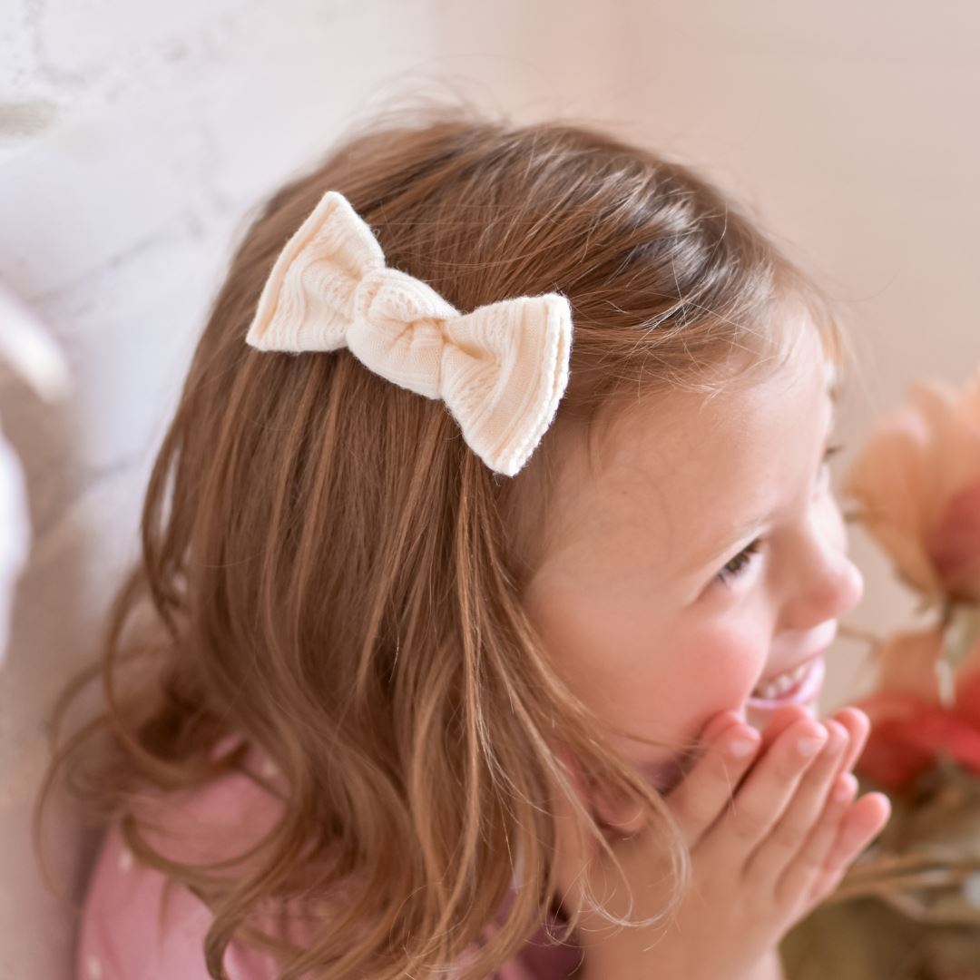 Knot Single Bow // Spring Staples // CREAM Knot Bows Elisa's Little Blossoms 