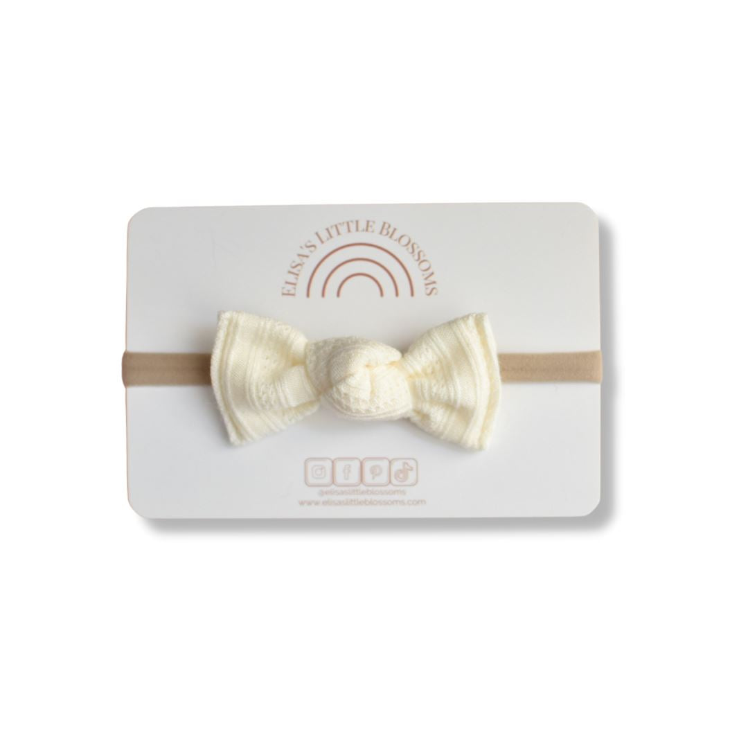 Knot Single Bow // Spring Staples // CREAM Knot Bows Elisa's Little Blossoms Classic (3.5") 