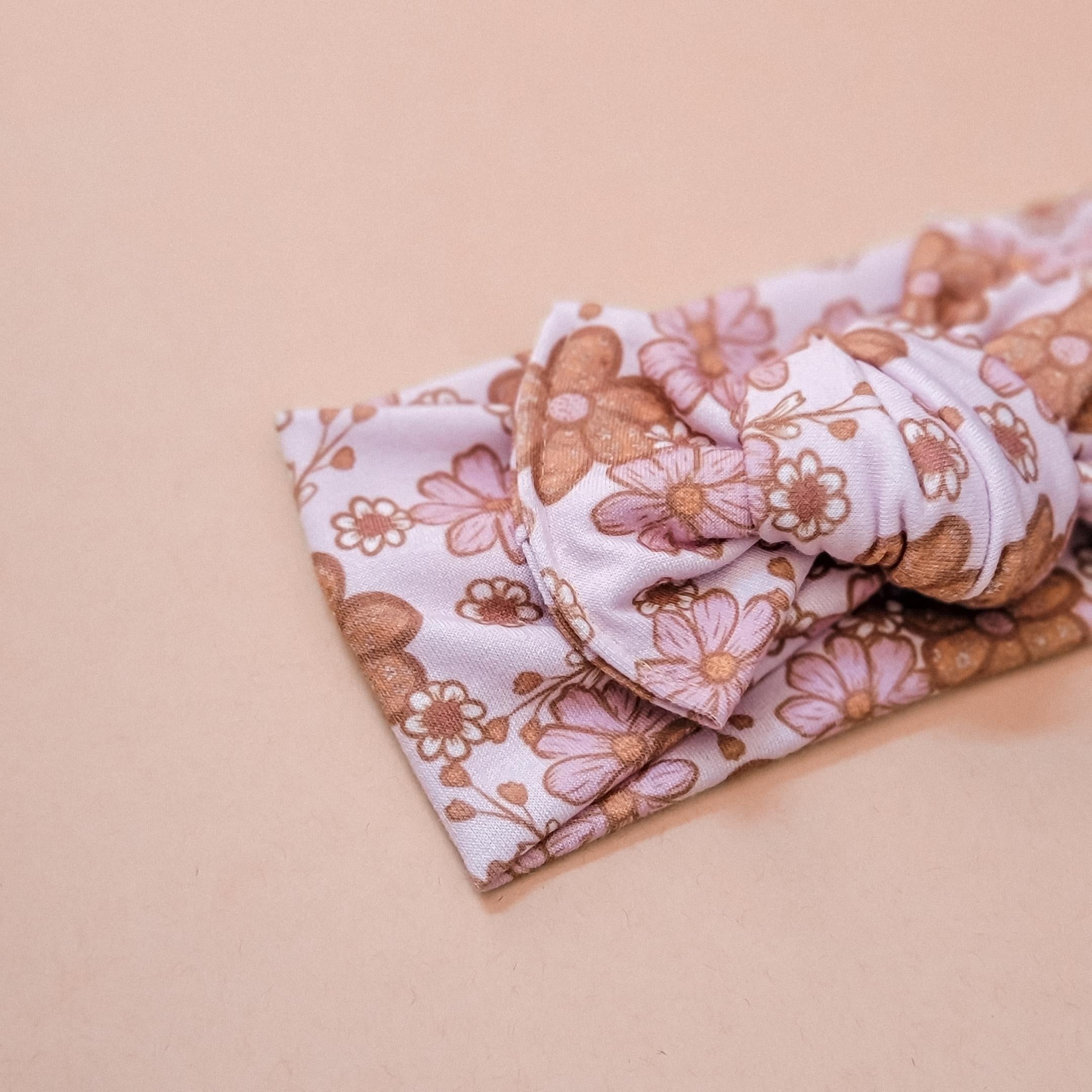 Tie-on Headwrap // Pretty Blooms Tie-on Headwraps Elisa's Little Blossoms - Headwraps 