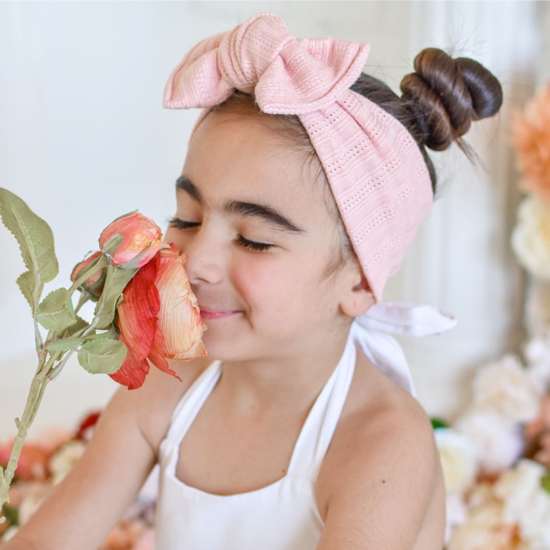 Tie-on Headwrap // Spring Staples // BLUSH Tie-on Headwraps Elisa's Little Blossoms - Headwraps 